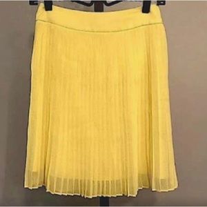 Alice & Olivia Pleaded Chiffon Midi Yellow Preppy Academia Schoolgirl.Size:10